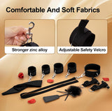 Load image into Gallery viewer, Isexse 7-Piece BDSM Bondage Kit – Adjustable Collar, Cuffs, Blindfold &amp; Door Swing for Couples